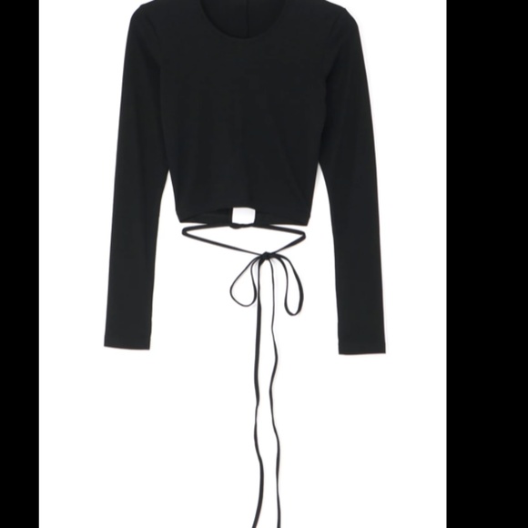NWOT Victoria's Secret Victoria Sport Wrap Around Tie Long Sleeve Crop Top - Picture 1 of 5